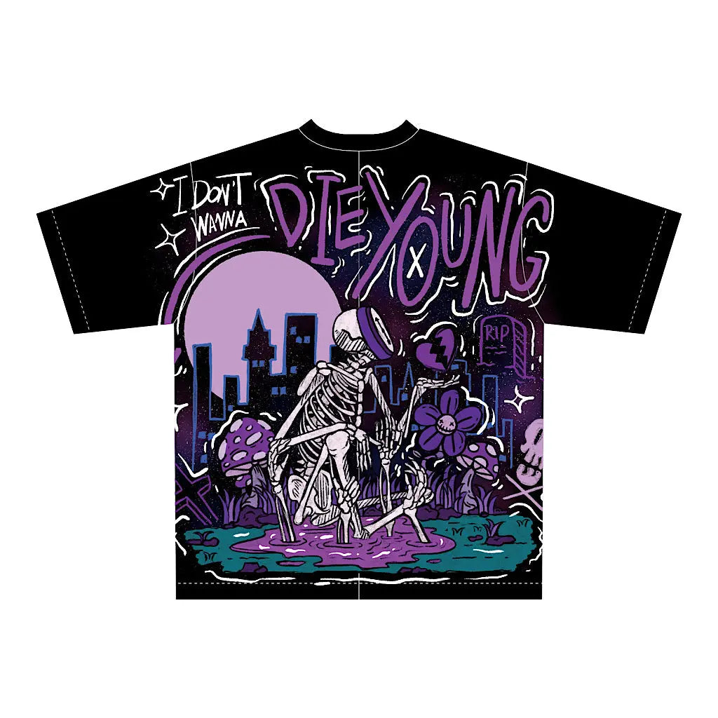 "DiE Young" graphic tee with oversized fit