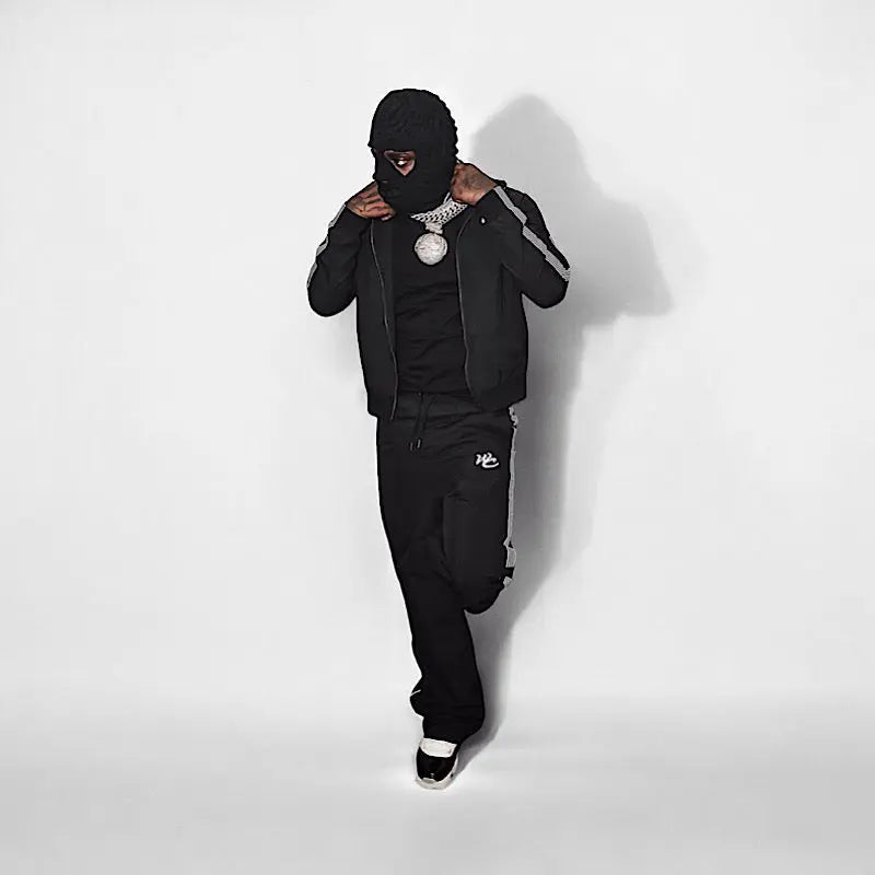 Checkered Flag Nylon Track Jacket with Embroidered Logo WINNERS CIRCLE