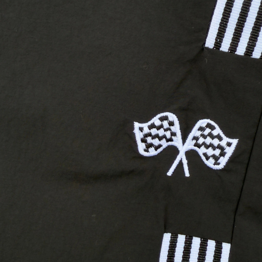 Checkered Flag Nylon Track Jacket with Embroidered Logo WINNERS CIRCLE